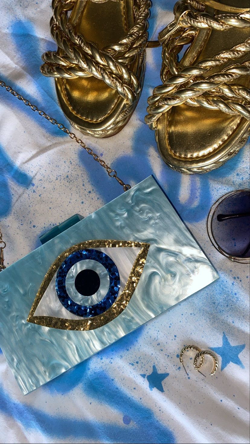 Nellie evil eye clutch
