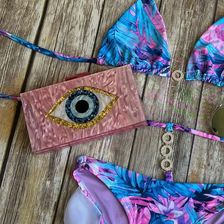 Nellie evil eye clutch
