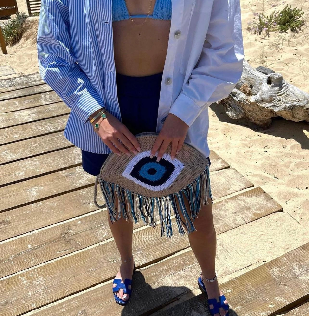 Jessie evil eye clutch