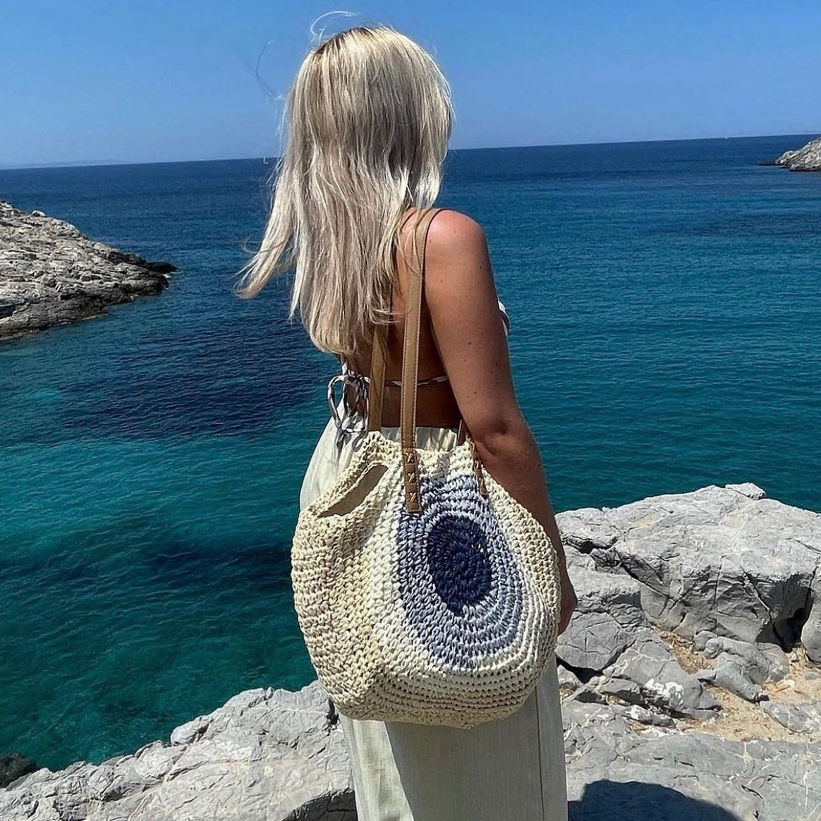 Molly evil eye beach bag