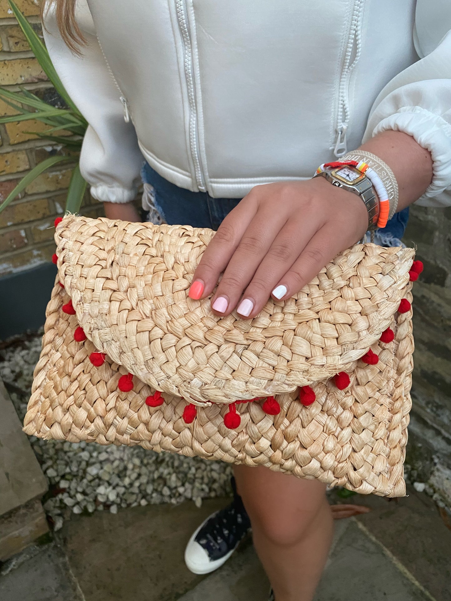 Rosina mini pom pom clutch